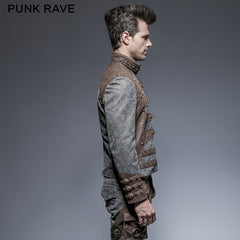 Y-646 Steampunk Zipped Short Punk Jacket With Stand-up Collar?-??Punk Rave Clothing