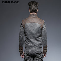 Y-646 Steampunk Zipped Short Punk Jacket With Stand-up Collar?-??Punk Rave Clothing