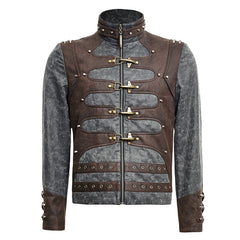 Y-646 Steampunk Zipped Short Punk Jacket With Stand-up Collar?-??Punk Rave Clothing