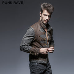 Y-646 Steampunk Zipped Short Punk Jacket With Stand-up Collar?-??Punk Rave Clothing