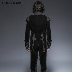 Y-649 Unique Asymmetry Balck Gothic Trench Coats With Swallow Tail?-??Punk Rave Clothing