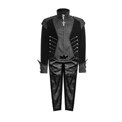 Y-649 Unique Asymmetry Balck Gothic Trench Coats With Swallow Tail?-??Punk Rave Clothing