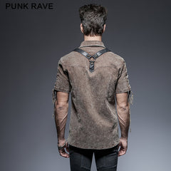Y-652 Steampunk Military Punk Shirts For Man With Double Pockets?-??Punk Rave Clothing