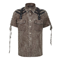 Y-652 Steampunk Military Punk Shirts For Man With Double Pockets?-??Punk Rave Clothing