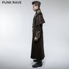 Y-654 Military Cape Style Modern Gothic Trench Coats For Men?-??Punk Rave Clothing