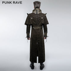 Y-654 Military Cape Style Modern Gothic Trench Coats For Men?-??Punk Rave Clothing