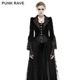 Y-656 Spring Palace Slim Gothic Trench Coats With Flower Lace Pattern?-??Punk Rave Clothing