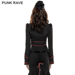 Y-661 Gorgeous Soft Textile Punk Jacket With Red Stripes?-??Punk Rave Clothing