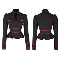 Y-661 Gorgeous Soft Textile Punk Jacket With Red Stripes?-??Punk Rave Clothing