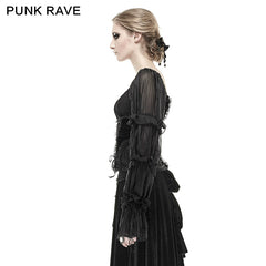 Y-663 3D Handmade Slik Gorgeous Extra Long Gothic Shirt For Women?-??Punk Rave Clothing