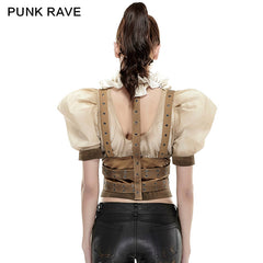 Y-669 Steampunk Sexy Skinny Punk Shirts With Roses Floral Pattern?-??Punk Rave Clothing