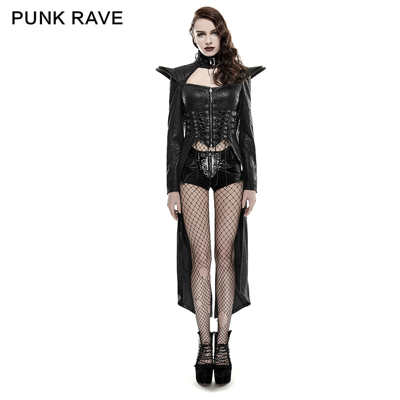 Y-670 Steampunk Domineering Sexy Leather Gothic Coat?-??Punk Rave Clothing