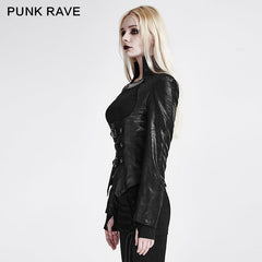 Y-672 black Vintage Slim-fitting Punk Jacket With Stand Collar?-??Punk Rave Clothing