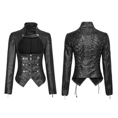 Y-672 black Vintage Slim-fitting Punk Jacket With Stand Collar?-??Punk Rave Clothing