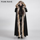 Y-673 Long Cloak Gothic Trench Coats With Excellent Wool Collar?-??Punk Rave Clothing
