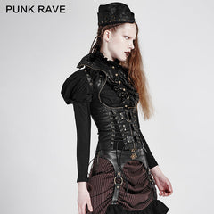 Y-674 Fashion Unusual Short Leather Punk Vest?-??Punk Rave Clothing