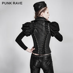 Y-674 Fashion Unusual Short Leather Punk Vest?-??Punk Rave Clothing