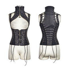 Y-674 Fashion Unusual Short Leather Punk Vest?-??Punk Rave Clothing