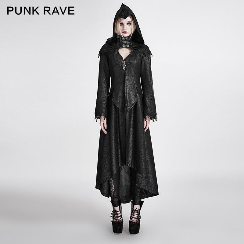 Y-676 Dark Mystery Unique Style Gothic Trench Coats With Long Hood?-??Punk Rave Clothing