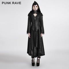 Y-676 Dark Mystery Unique Style Gothic Trench Coats With Long Hood?-??Punk Rave Clothing