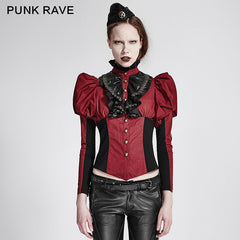 Y-681 Lantern Sleeves Lace Collar Classic Lolita With Golden Buttons?-??Punk Rave Clothing