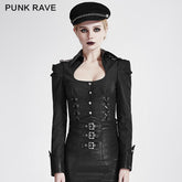 Y-685 Twill Fabric Punk Shirts With Drawing String Military Uniform?-??Punk Rave Clothing
