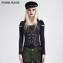 Y-686 Vertical Stripes Shaped Punk Vest For Ladies?-??Punk Rave Clothing