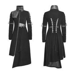 Y-689 Asymmetric Hem Vintage And Modern Punk Jacket With High Collar?-??Punk Rave Clothing