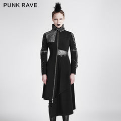 Y-689 Asymmetric Hem Vintage And Modern Punk Jacket With High Collar?-??Punk Rave Clothing