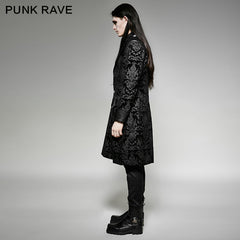 Y-692 Fashion Military black Long Gothic Coat With Printing Pattern?-??Punk Rave Clothing