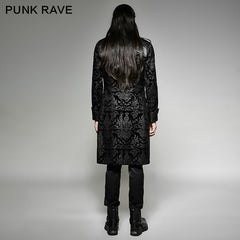 Y-692 Fashion Military black Long Gothic Coat With Printing Pattern?-??Punk Rave Clothing