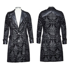 Y-692 Fashion Military black Long Gothic Coat With Printing Pattern?-??Punk Rave Clothing