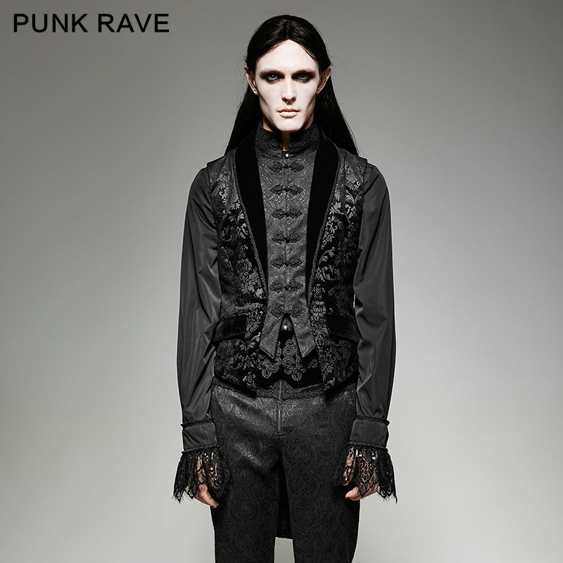 Y-696 Gorgeous Fake Two Pieces Gothic Military Jackets With Lace Weaving Pattern?-??Punk Rave Clothing