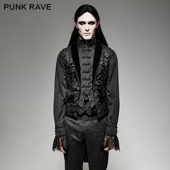 Y-696 Gorgeous Fake Two Pieces Gothic Military Jackets With Lace Weaving Pattern?-??Punk Rave Clothing