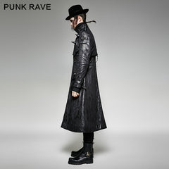 Y-699 black Long Vintage Punk Jacket With Heavy Punk Pointed Cone?-??Punk Rave Clothing
