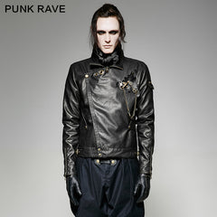 Y-701 black Short Vintage Punk Jacket For Men?-??Punk Rave Clothing