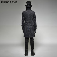 Y-705 Long Corduroy Twill Gothic Trench Coats With Flower Pattern?-??Punk Rave Clothing
