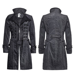 Y-705 Long Corduroy Twill Gothic Trench Coats With Flower Pattern?-??Punk Rave Clothing