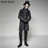 Y-705 Long Corduroy Twill Gothic Trench Coats With Flower Pattern?-??Punk Rave Clothing