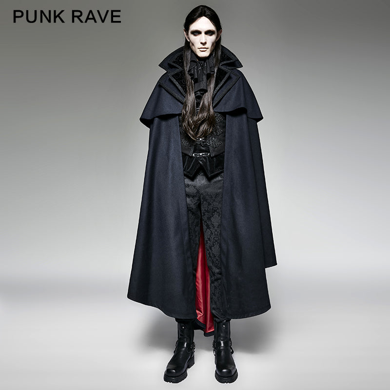 Y-709 Luxury Gothic Trench Coats With Pattern Like Vampire Count Cape?-??Punk Rave Clothing