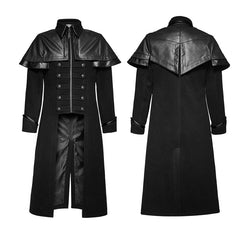 Y-712 Military Leather Long Gothic Trench Coats Double-breasted?-??Punk Rave Clothing
