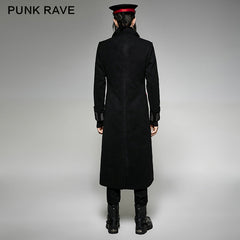 Y-713 Irregular Long Punk Trench Coat Using Western Wool?-??Punk Rave Clothing