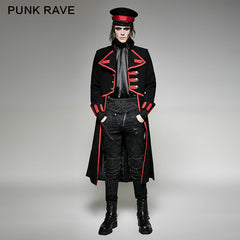 Y-713 Irregular Long Punk Trench Coat Using Western Wool?-??Punk Rave Clothing
