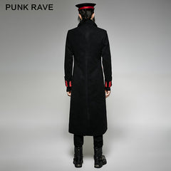 Y-713 Irregular Long Punk Trench Coat Using Western Wool?-??Punk Rave Clothing