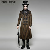 Y-717 Yellow And black Vertical Stripe Punk Coat With A Lapel?-??Punk Rave Clothing
