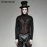 Y-718 V Collar Punk Vest With Metal Carving Buttons In The Front?-??Punk Rave Clothing