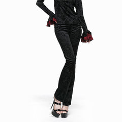 K-201 Retro Fashion black Long Slim Boot Cut Punk Pants?-??Punk Rave Clothing