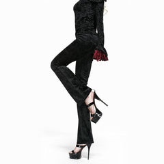 K-201 Retro Fashion black Long Slim Boot Cut Punk Pants?-??Punk Rave Clothing