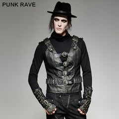 Y-724 Cool Army Style Punk Vest With Clip?-??Punk Rave Clothing