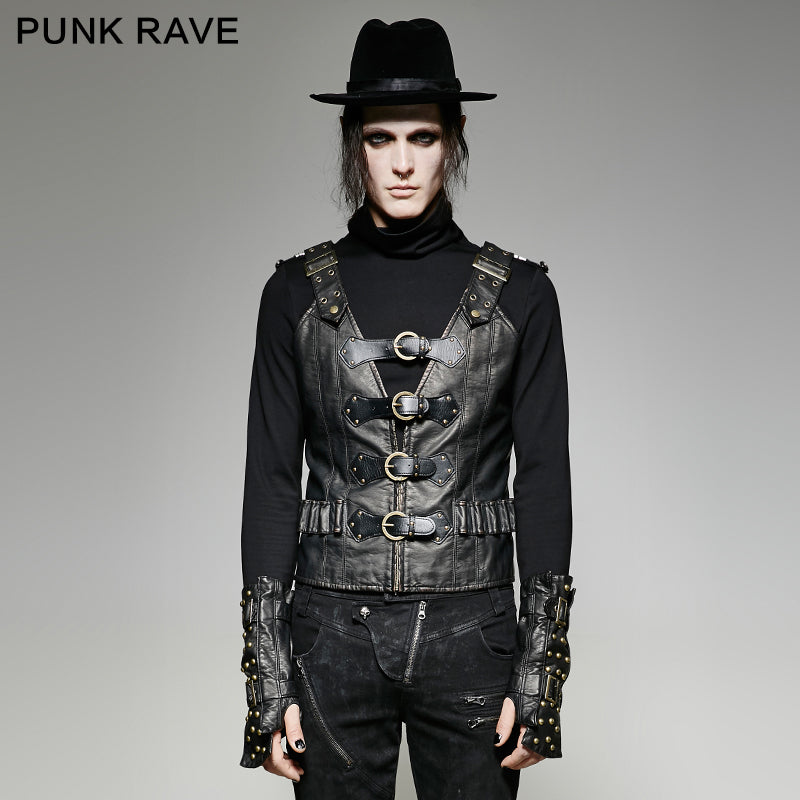 Y-724 Cool Army Style Punk Vest With Clip?-??Punk Rave Clothing